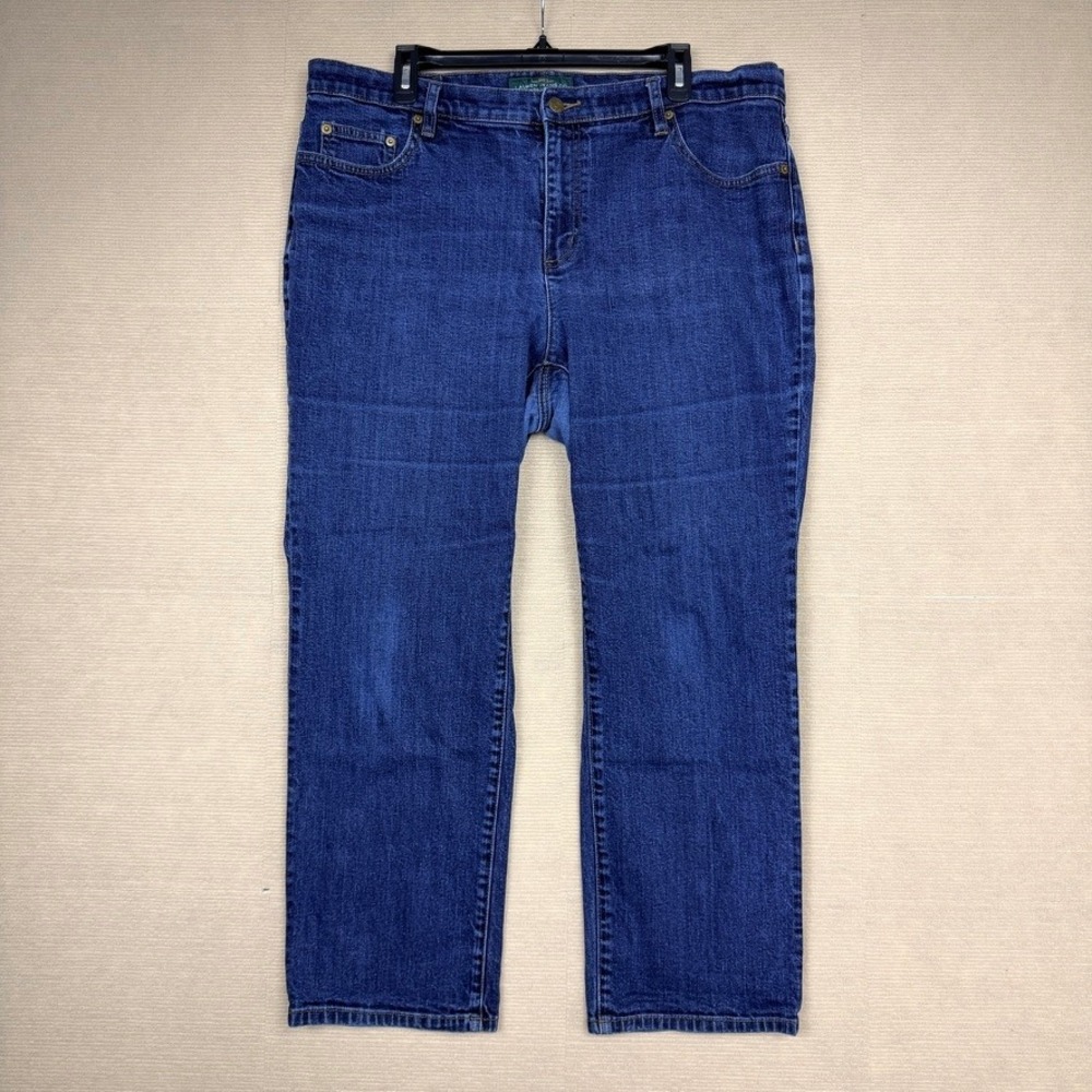 Lauren Ralph Lauren Jeans Co Women 18W Medium Wash Straight Leg Stretch Denim